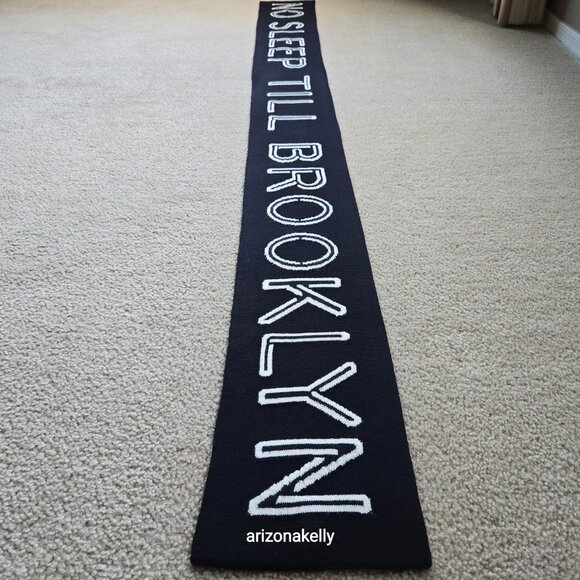 RARE kate spade NO SLEEP TILL BROOKLYN Wool Knit Scarf Beastie Boys Collectible - Picture 8 of 15